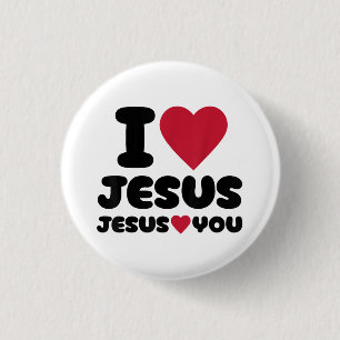 Ich Liebe Jesus und Jesus Lieben Sie Christlich Button