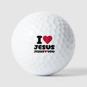 Ich Liebe Jesus und Jesus Lieben Sie Christlich Golfball