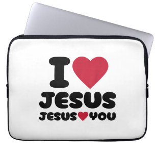 Ich Liebe Jesus und Jesus Lieben Sie Christlich Laptopschutzhülle