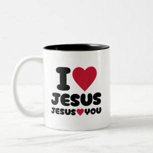 Ich Liebe Jesus und Jesus Lieben Sie Christlich Zweifarbige Tasse