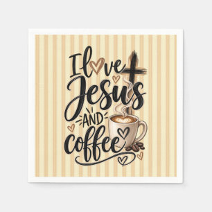 Ich liebe Jesus und Kaffee Serviette