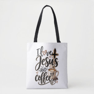 Ich liebe Jesus und Kaffee Tasche