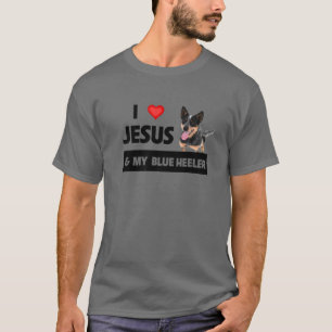Ich Liebe Jesus und mein blauer Hund Mama Vater Ri T-Shirt