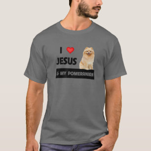 Ich Liebe Jesus und mein Spitz Hund Mama und Vater T-Shirt