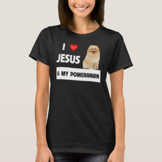 Ich Liebe Jesus und mein Spitz Hund Mama und Vater T-Shirt