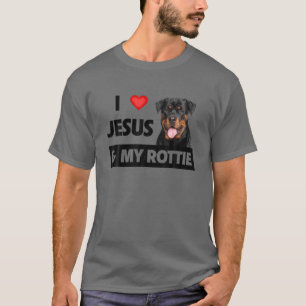 Ich Liebe Jesus und meine Rottie Hund Mama Vater E T-Shirt