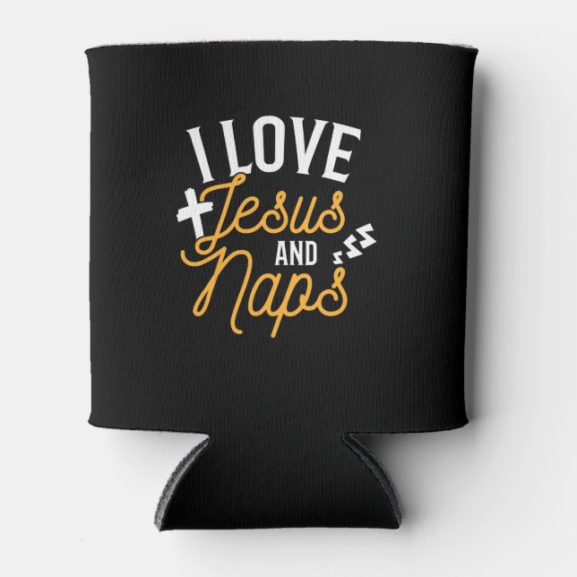 Ich Liebe Jesus und Nickerchen Funny Religious Dosenkühler (Vorderseite)