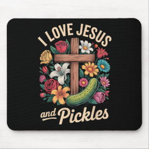 Ich liebe Jesus und Pickles Mousepad