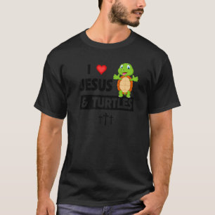 Ich Liebe Jesus und Schildkröten Christliche Bibel T-Shirt