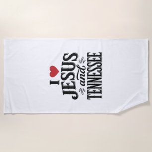 Ich liebe Jesus und Tennessee Vintage Christian De Strandtuch