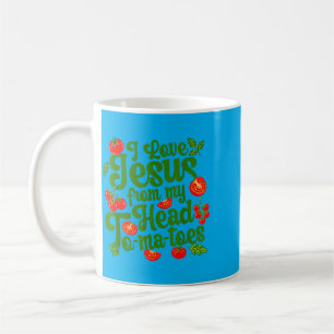 Ich liebe Jesus von meinen Tomaten im Kopf Lustige Kaffeetasse