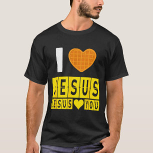 Ich liebe Jesus Waffel Herz Jesus liebt dich lusti T-Shirt