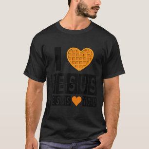 Ich liebe Jesus Waffel Herz Jesus liebt dich lusti T-Shirt