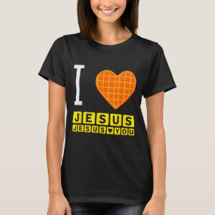Ich liebe Jesus Waffel Herz Lustig Christliches Fr T-Shirt