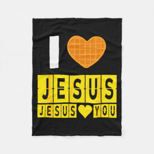 Ich liebe Jesus Waffelherz Jesus liebt dich lustig Fleecedecke