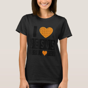 Ich liebe Jesus Waffelherz Jesus liebt dich lustig T-Shirt