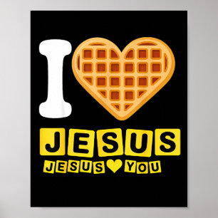 Ich liebe Jesus Waffelherz Poster