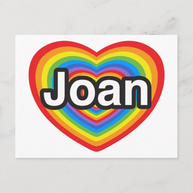 Ich Liebe Joan. Ich Liebe, du gehst. Herz Postkarte (Vorderseite)