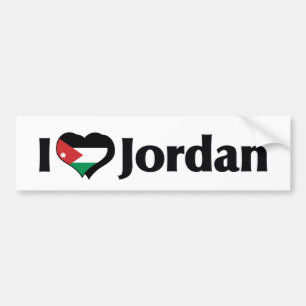 Ich liebe Jordanien-Flagge Autoaufkleber