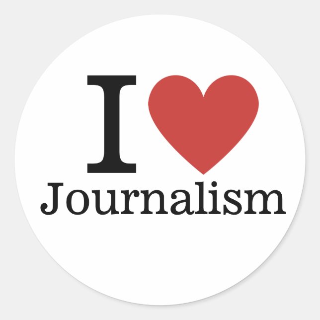 Ich ❤️ Liebe Journalismus für Studierende/Fakultät Runder Aufkleber (Vorderseite)