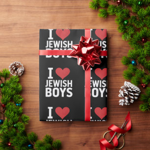 Ich liebe jüdische Jungen Ich Herz jüdische Jungen Geschenkpapier