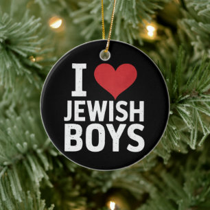 Ich liebe jüdische Jungen Ich Herz jüdische Jungen Keramik Ornament