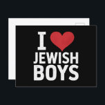Ich Liebe jüdische Jungs Ich höre jüdische Jungs H Postkarte<br><div class="desc">Ich Liebe jüdische Jungs Ich höre jüdische Jungs Hanukkah</div>