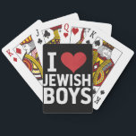 Ich Liebe jüdische Jungs Ich höre jüdische Jungs H Spielkarten<br><div class="desc">Ich Liebe jüdische Jungs Ich höre jüdische Jungs Hanukkah</div>