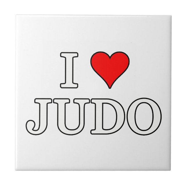 Ich liebe Judo Fliese (Vorderseite)