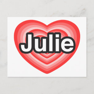 Ich liebe Julie. Ich liebe dich Julie. Herz Postkarte