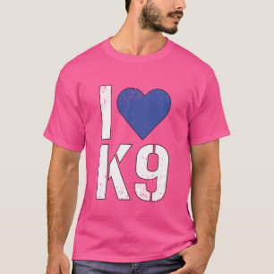 Ich liebe K9-Polizeieinheit Hund Canine Officer T-Shirt