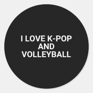 Ich Liebe K-Pop und Volleyball Runder Aufkleber