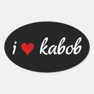 Ich liebe Kabob I Liebe Kabob Ovaler Aufkleber