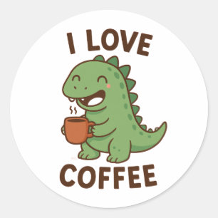 Ich liebe Kaffee – Kaffee Liebhaber Zitat Design Runder Aufkleber