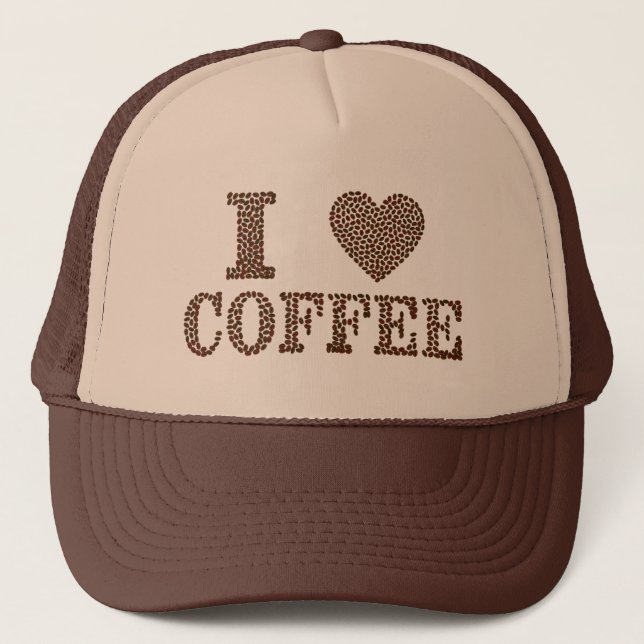 Ich Liebe Kaffee LKW Hut ! Truckerkappe (Vorderseite)