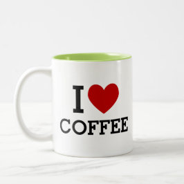Ich liebe Kaffee Lustiges Geschenk für Kaffeeliebh Zweifarbige Tasse