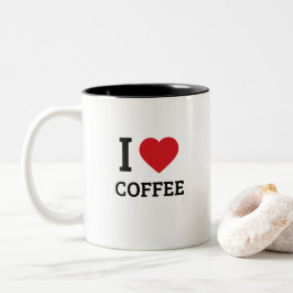 Ich liebe Kaffee - Minimalistisches zeitloses Gesc Zweifarbige Tasse