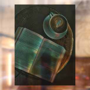 Ich Liebe Kaffee und Bücher Fensteraufkleber