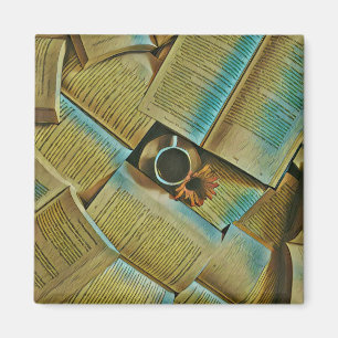 Ich Liebe Kaffee und Bücher Magnet