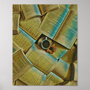 Ich Liebe Kaffee und Bücher Poster