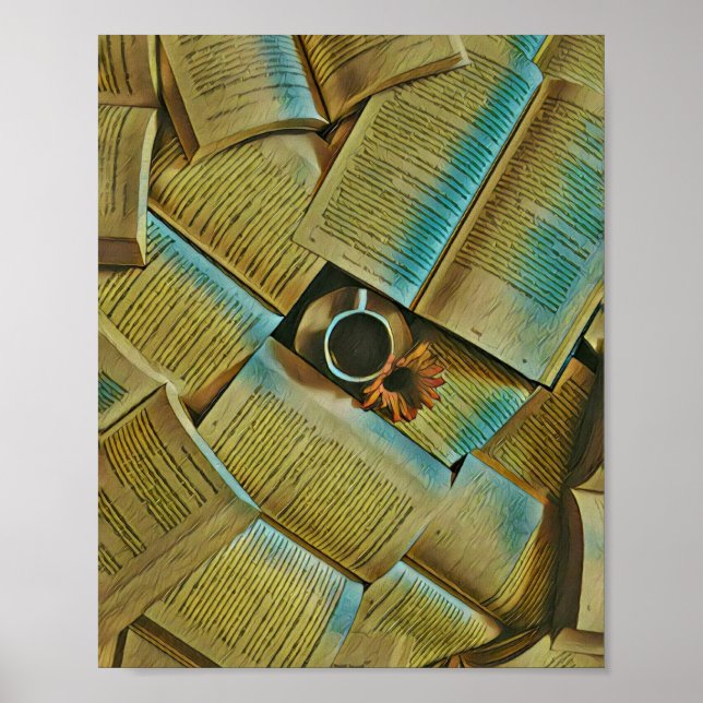 Ich Liebe Kaffee und Bücher Poster (Vorne)