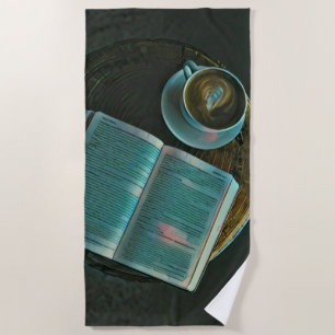 Ich Liebe Kaffee und Bücher Strandtuch