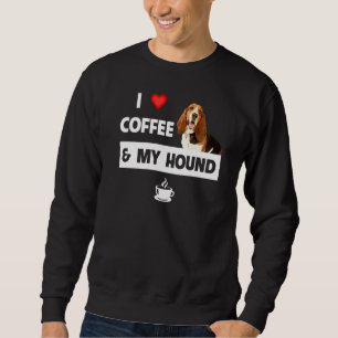 Ich Liebe Kaffee und mein Basset Hund Mama Vater H Sweatshirt