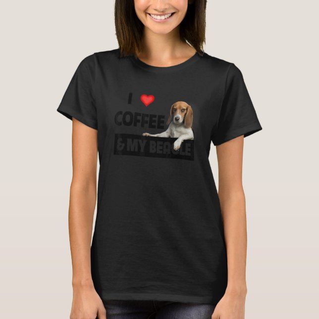 Ich Liebe Kaffee und mein Beagle Hund Mama Vater H T-Shirt (Vorderseite)