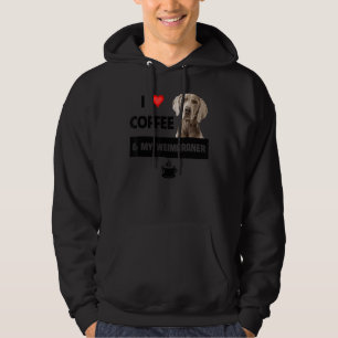 Ich Liebe Kaffee und mein Weimaraner Mama Vater Hu Hoodie