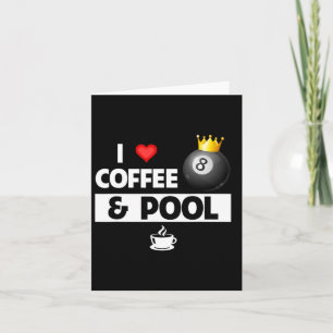 Ich Liebe Kaffee und Pool-Stick 8 Ball Tasche Bill Karte