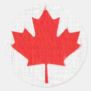 Ich Liebe Kanada! Design der kanadischen Flagge Runder Aufkleber