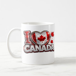 Ich liebe Kanada Patriotischer Fußball-Fan-Becher Kaffeetasse