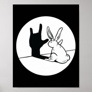 Ich liebe Kaninchen ASL-Handgeste Gehörloser Hörve Poster