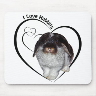 Ich liebe Kaninchen-Mauspad Mousepad